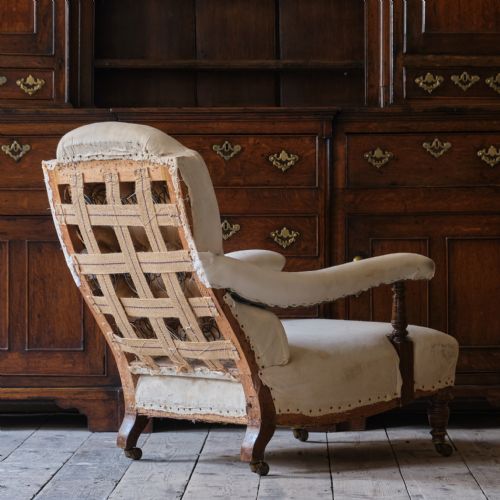 ANTIQUE HAMPTON SONS OPEN ARMCHAIR - ADDITIONAL PHOTO 13