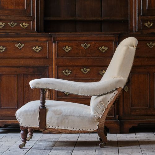 ANTIQUE HAMPTON SONS OPEN ARMCHAIR - ADDITIONAL PHOTO 16