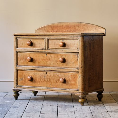 ANTIQUE PINE CHEST OF DRAWERS IN ORIGINAL PAINT - ADDITIONAL PHOTO 1