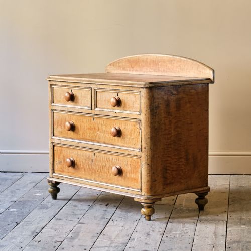ANTIQUE PINE CHEST OF DRAWERS IN ORIGINAL PAINT - ADDITIONAL PHOTO 9