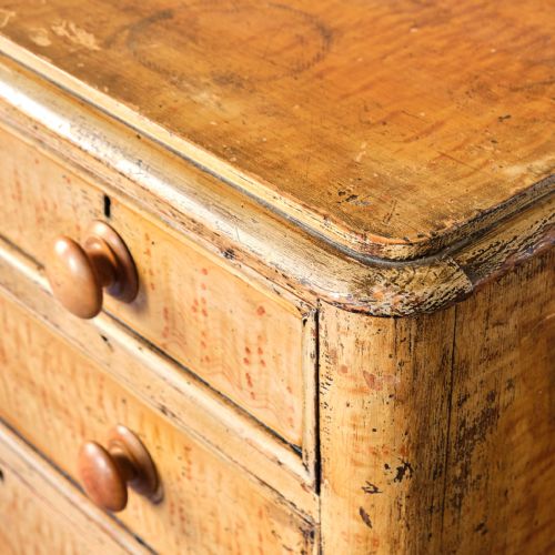 ANTIQUE PINE CHEST OF DRAWERS IN ORIGINAL PAINT - ADDITIONAL PHOTO 10