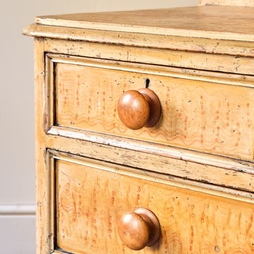 ANTIQUE PINE CHEST OF DRAWERS IN ORIGINAL PAINT - ADDITIONAL PHOTO 11