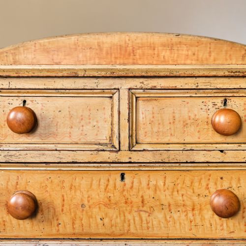 ANTIQUE PINE CHEST OF DRAWERS IN ORIGINAL PAINT - ADDITIONAL PHOTO 17