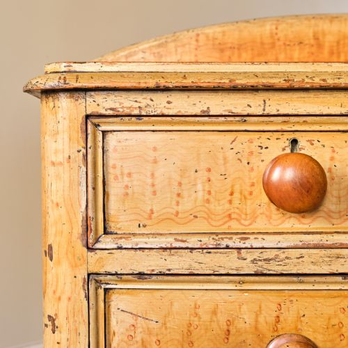 ANTIQUE PINE CHEST OF DRAWERS IN ORIGINAL PAINT - ADDITIONAL PHOTO 18