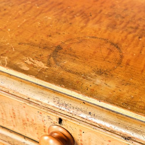 ANTIQUE PINE CHEST OF DRAWERS IN ORIGINAL PAINT - ADDITIONAL PHOTO 20
