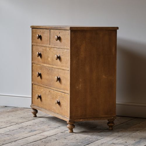 ANTIQUE PINE CHEST OF DRAWERS IN ORIGINAL PAINT - ADDITIONAL PHOTO 2