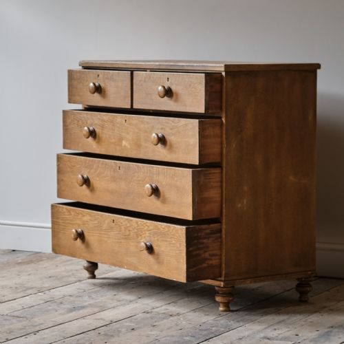 ANTIQUE PINE CHEST OF DRAWERS IN ORIGINAL PAINT - ADDITIONAL PHOTO 3