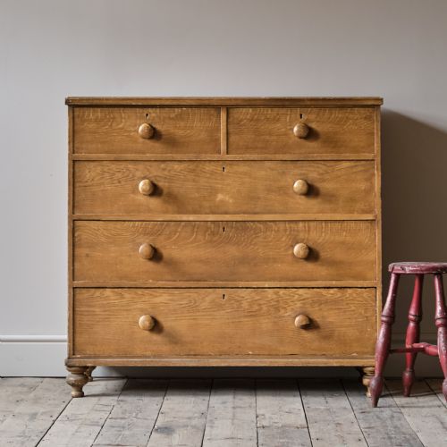 ANTIQUE PINE CHEST OF DRAWERS IN ORIGINAL PAINT - ADDITIONAL PHOTO 5