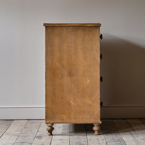 ANTIQUE PINE CHEST OF DRAWERS IN ORIGINAL PAINT - ADDITIONAL PHOTO 7