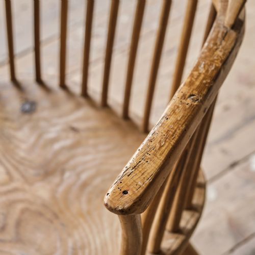 ANTIQUE 19TH CENTURY HOOP BACK WINSOR CHAIR - ADDITIONAL PHOTO 7