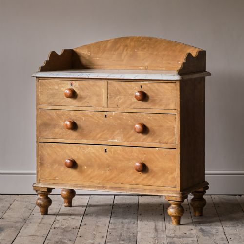 ANTIQUE PINE WASHSTAND CHEST OF DRAWERS IN ORIGINAL PAINT