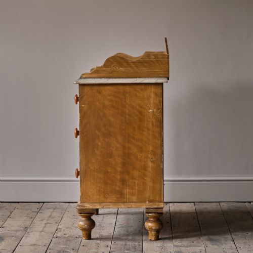 ANTIQUE PINE WASHSTAND CHEST OF DRAWERS IN ORIGINAL PAINT - ADDITIONAL PHOTO 6