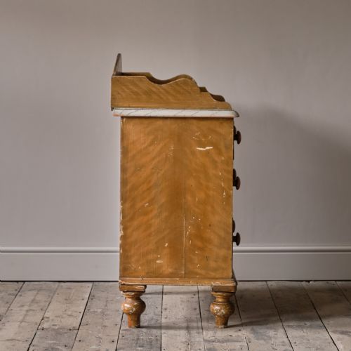 ANTIQUE PINE WASHSTAND CHEST OF DRAWERS IN ORIGINAL PAINT - ADDITIONAL PHOTO 8