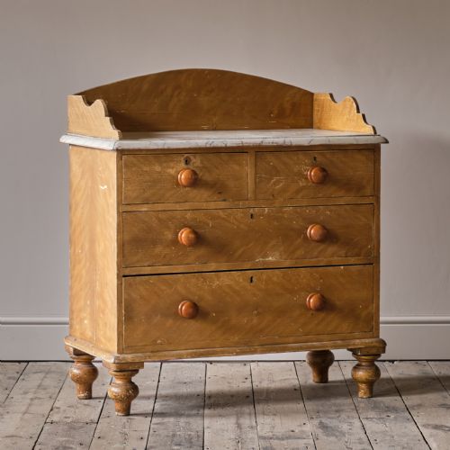 ANTIQUE PINE WASHSTAND CHEST OF DRAWERS IN ORIGINAL PAINT - ADDITIONAL PHOTO 10