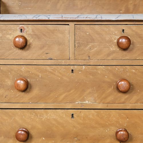 ANTIQUE PINE WASHSTAND CHEST OF DRAWERS IN ORIGINAL PAINT - ADDITIONAL PHOTO 15
