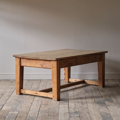 ANTIQUE CHUNKY PINE FARM HOUSE KITCHEN TABLE - ADDITIONAL PHOTO 3