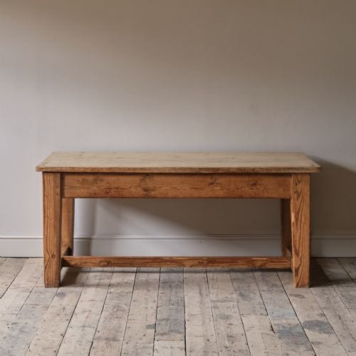 ANTIQUE CHUNKY PINE FARM HOUSE KITCHEN TABLE - ADDITIONAL PHOTO 4