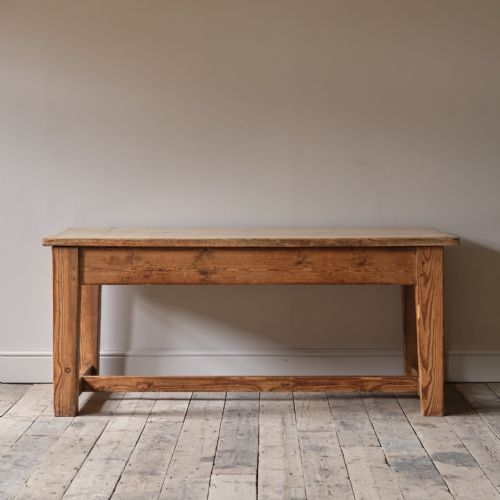 ANTIQUE CHUNKY PINE FARM HOUSE KITCHEN TABLE - ADDITIONAL PHOTO 5
