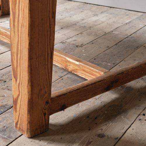 ANTIQUE CHUNKY PINE FARM HOUSE KITCHEN TABLE - ADDITIONAL PHOTO 11
