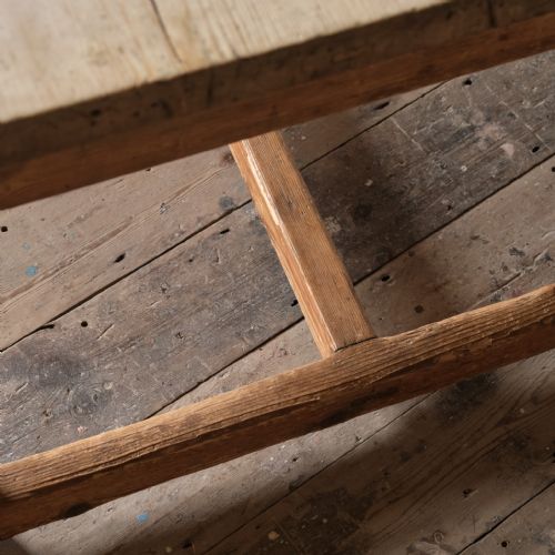 ANTIQUE CHUNKY PINE FARM HOUSE KITCHEN TABLE - ADDITIONAL PHOTO 14