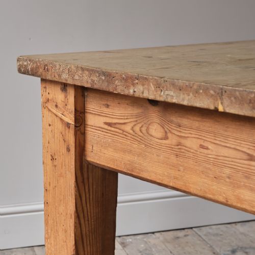 ANTIQUE CHUNKY PINE FARM HOUSE KITCHEN TABLE - ADDITIONAL PHOTO 18