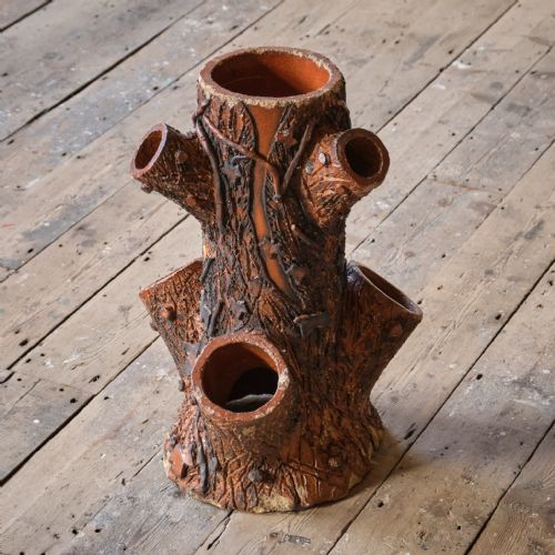 ANTIQUE FAUX BOIS STRAWBERRY PLANTER