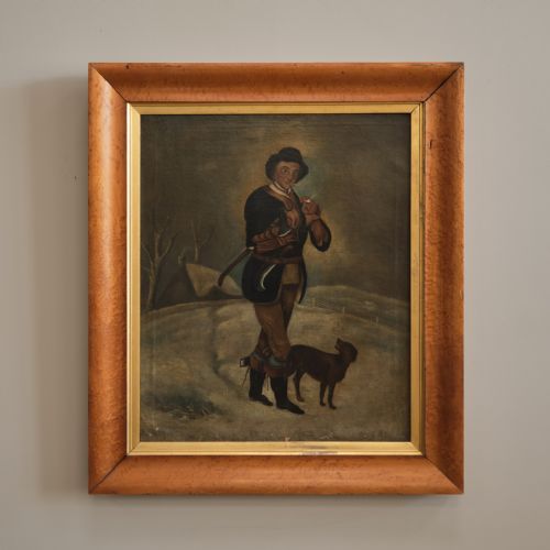 Early 19th Century Naive Oil on Canvas.