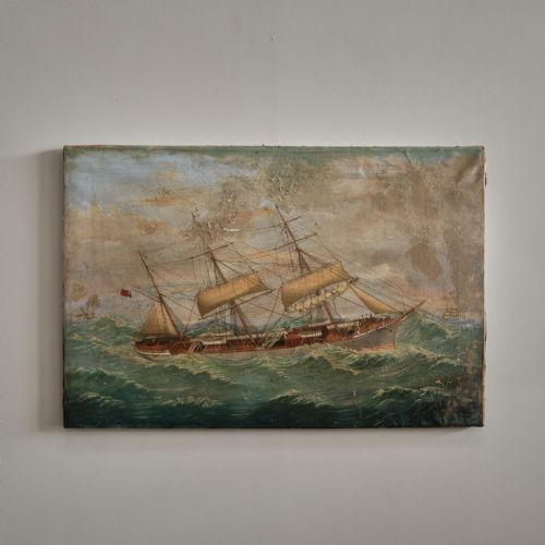 Oil on Canvas Ship Painting