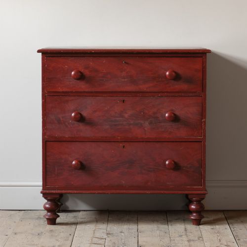 19th Century Pine Chest Of Drawers in Paint