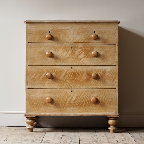 Mid 19th Century Pine Chest of Drawers in Original Paint