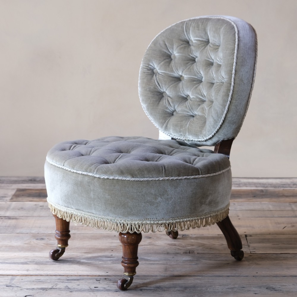 antique Jas Shoolbred slipper chair
