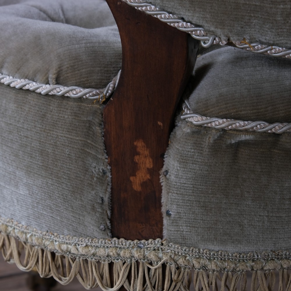 antique Jas Shoolbred slipper chair View X
