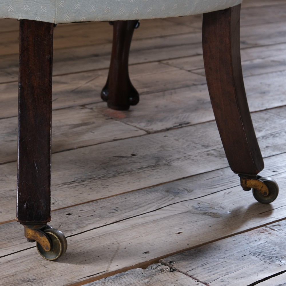Large Antique Country House Barrel Back Armchair View X