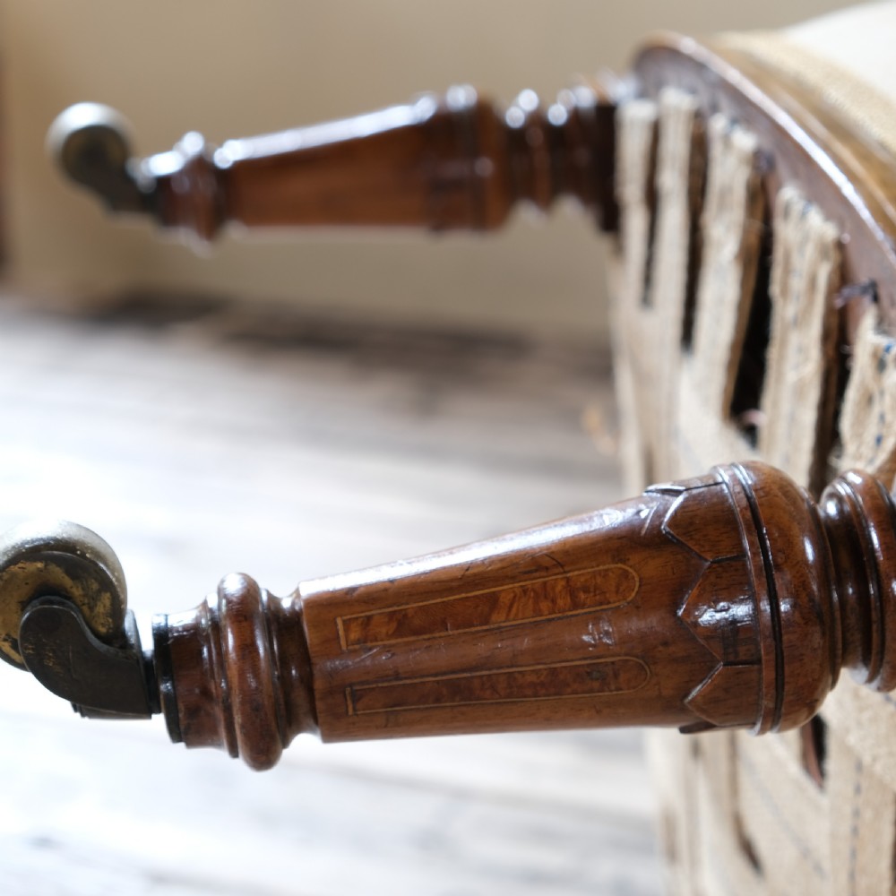 19th century walnut open armchair View IX