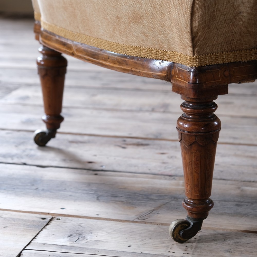 19th century walnut open armchair View X