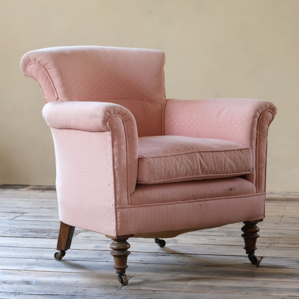 19Th Century Howard Woodstock Style Armchair