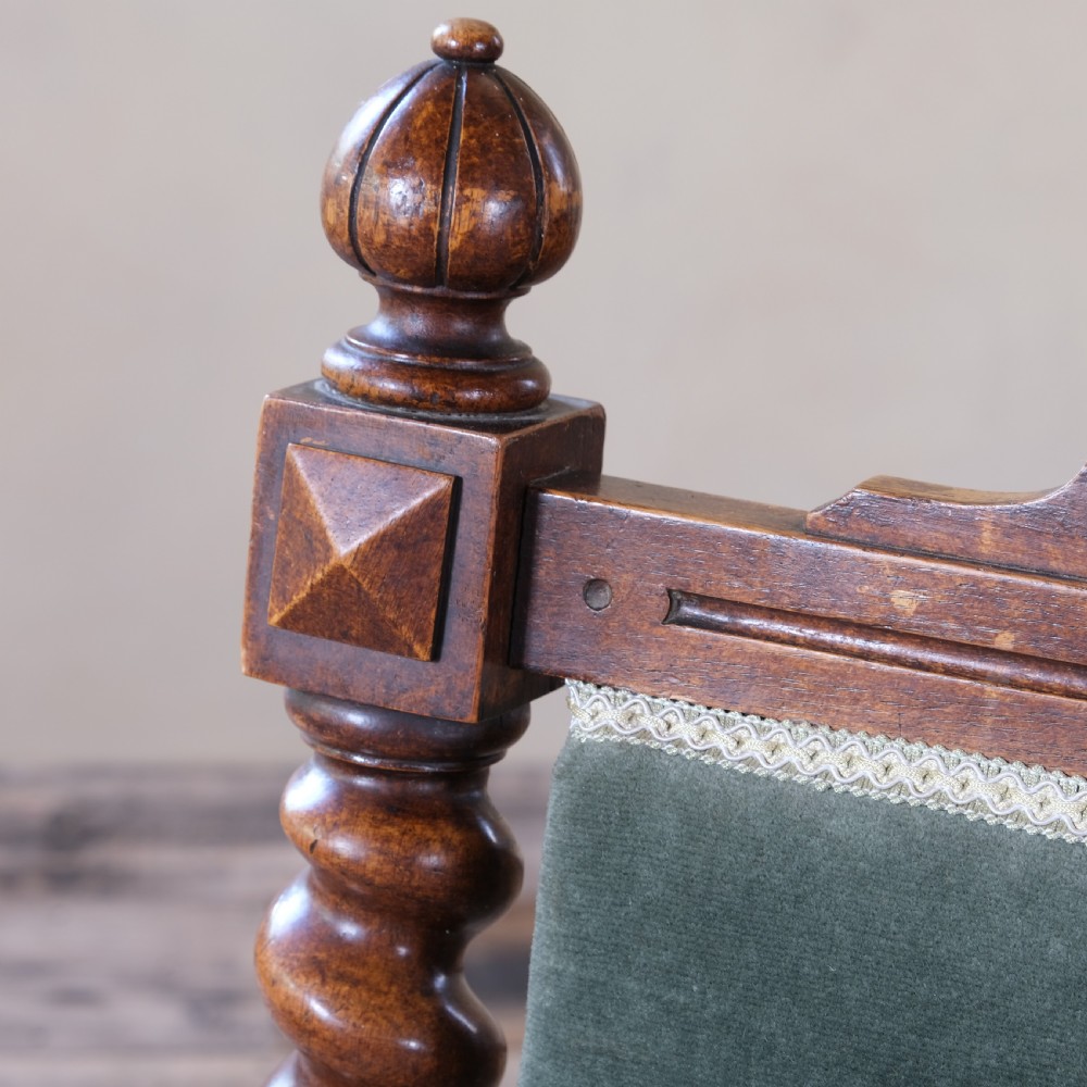 19Th Century Barley Twist Oak Hall Bench View IX