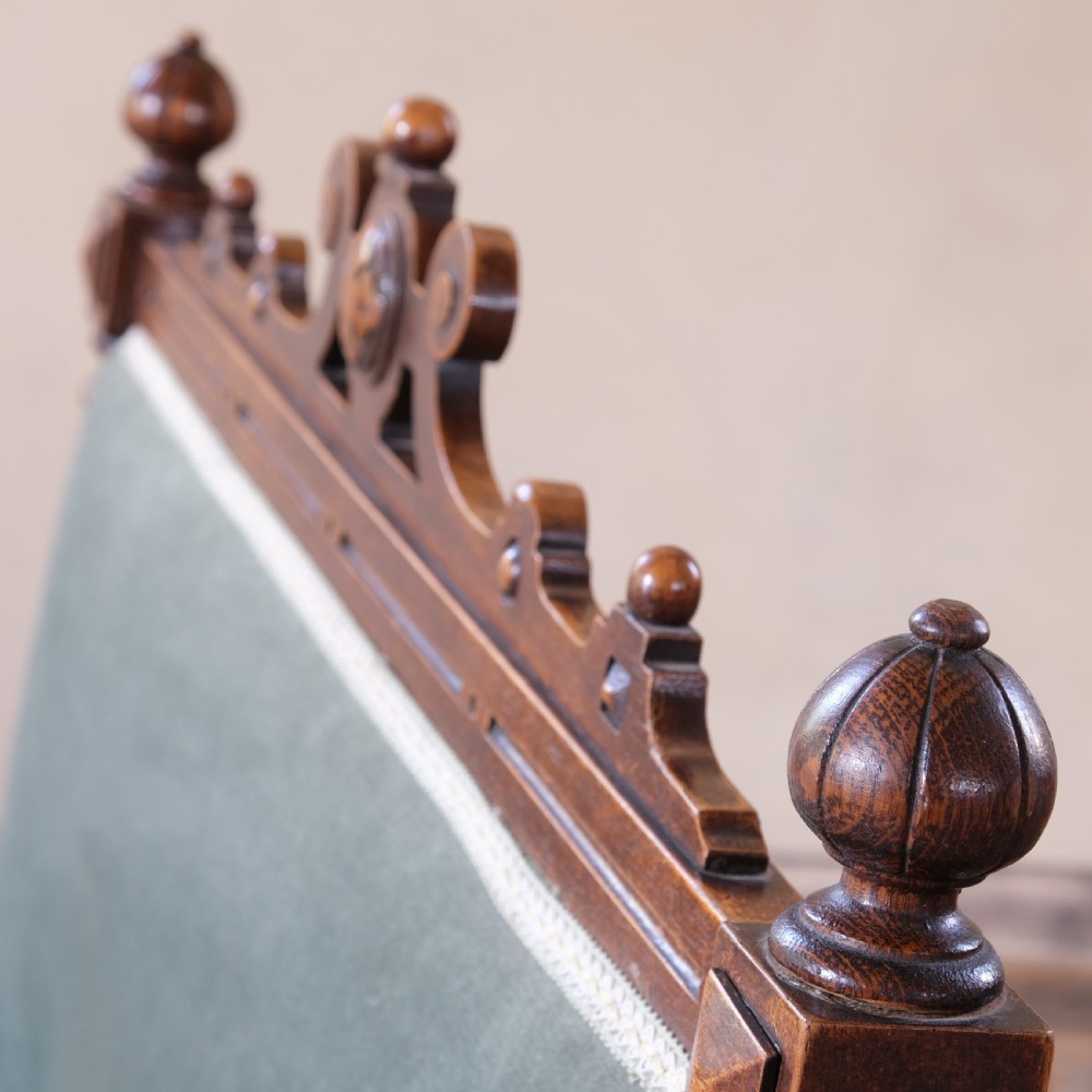 19Th Century Barley Twist Oak Hall Bench View X