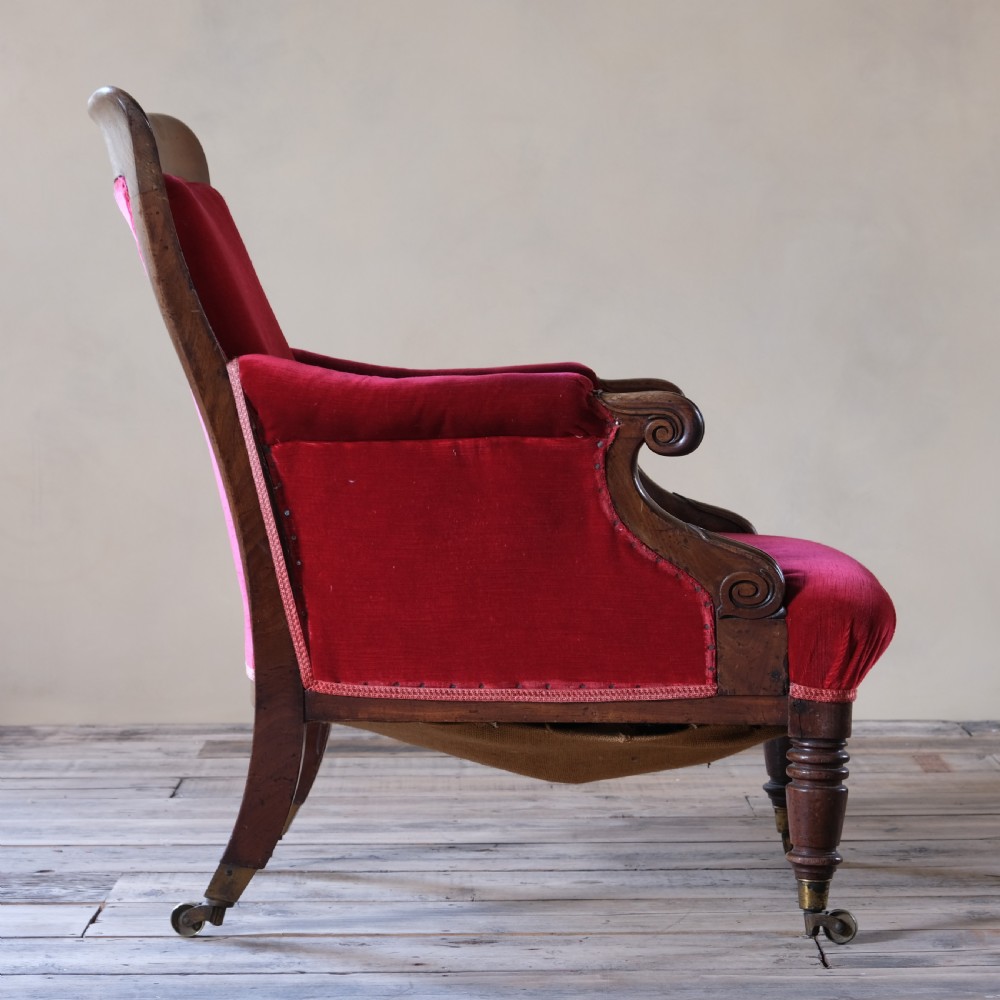 George IV Mahogany Library Armchair View V