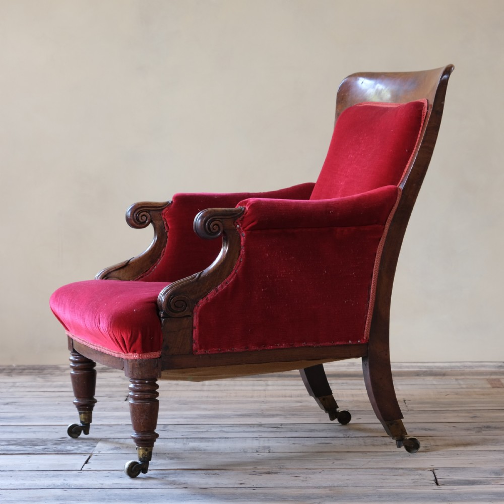 George IV Mahogany Library Armchair View VIII