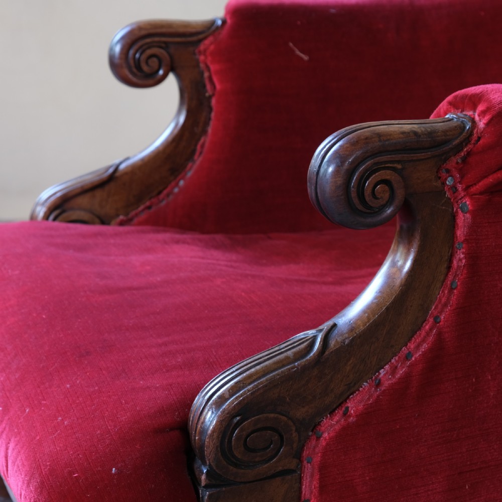 George IV Mahogany Library Armchair View IX