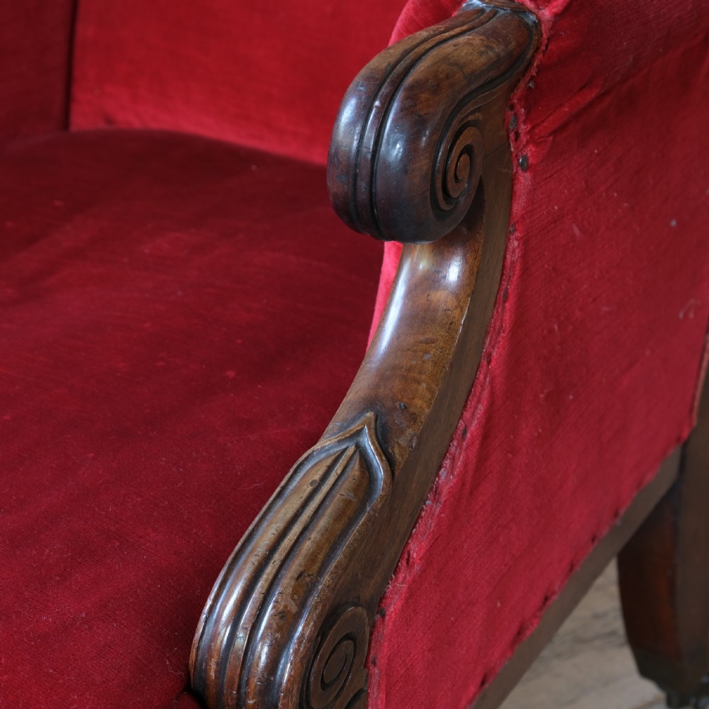 George IV Mahogany Library Armchair View X