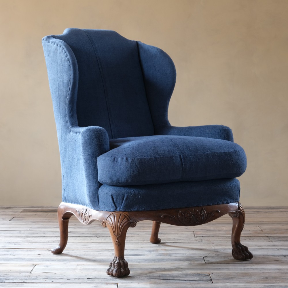Late 19Th Century George I Style Walnut Wingback Armchair