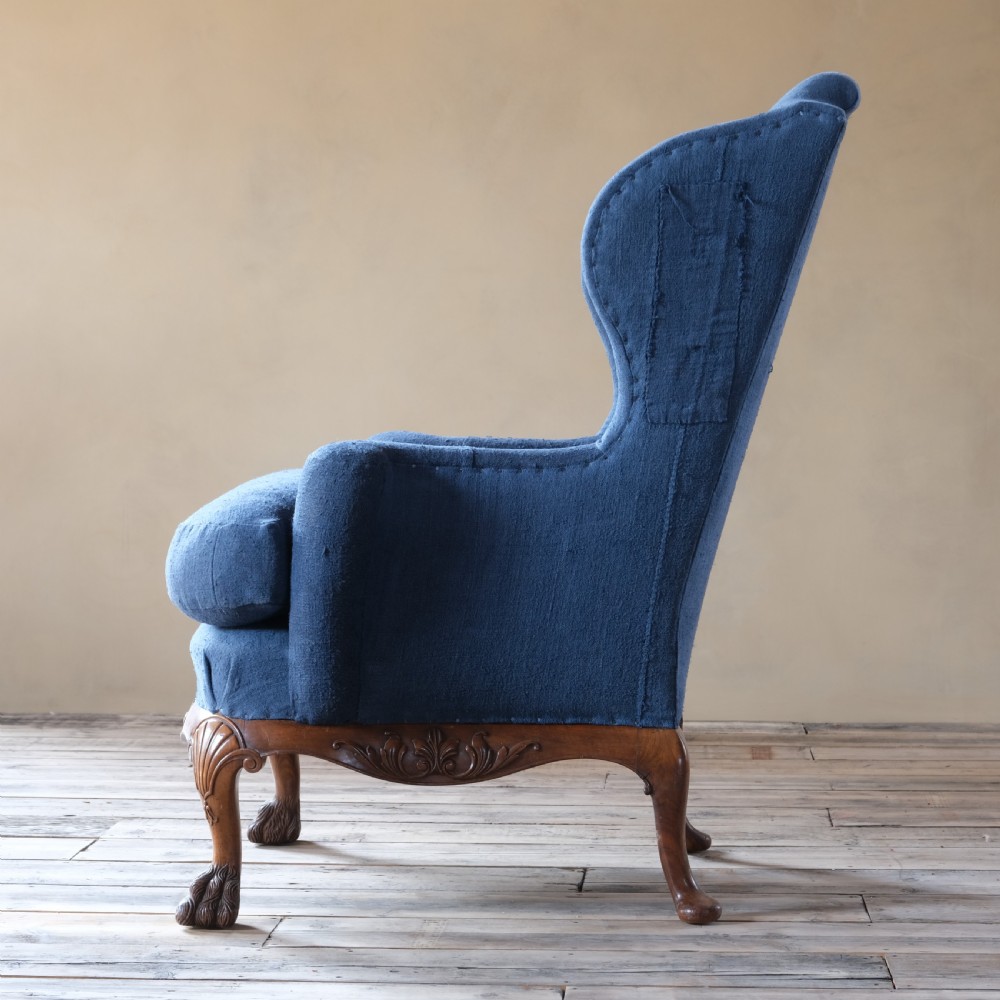 Late 19Th Century George I Style Walnut Wingback Armchair View VII