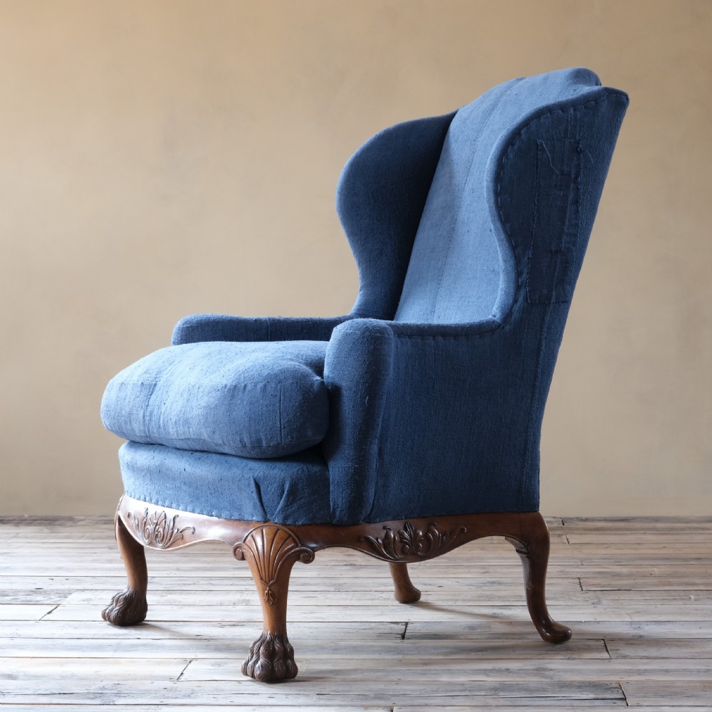 Late 19Th Century George I Style Walnut Wingback Armchair View VIII