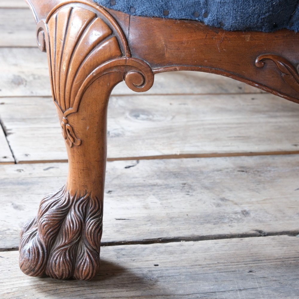 Late 19Th Century George I Style Walnut Wingback Armchair View XVI
