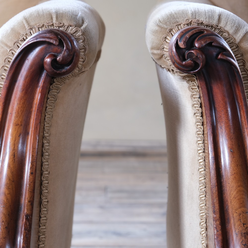 Pair Of Royal Attributed Johnstone & Jeanes Walnut Library Armchairs C1850 View XI