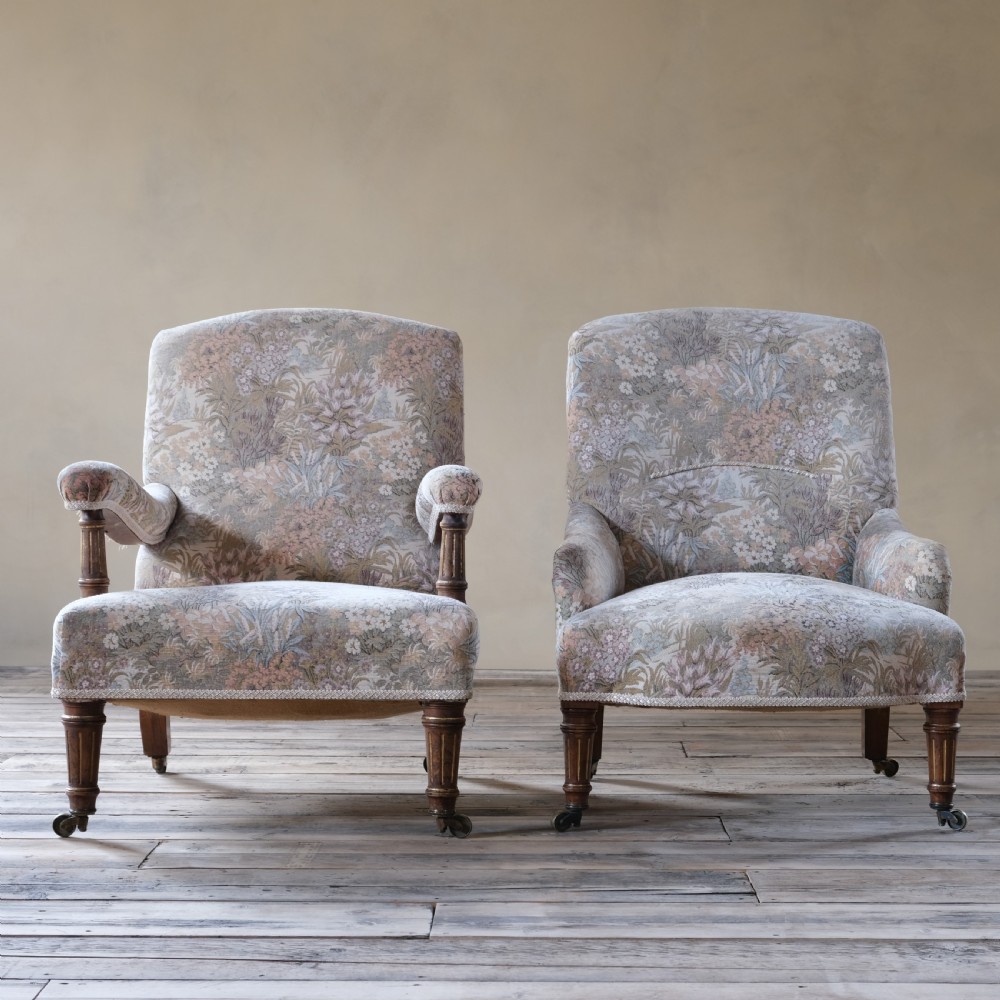 Pair Of 19Th Century Gillows Armchairs C1860 View XVII