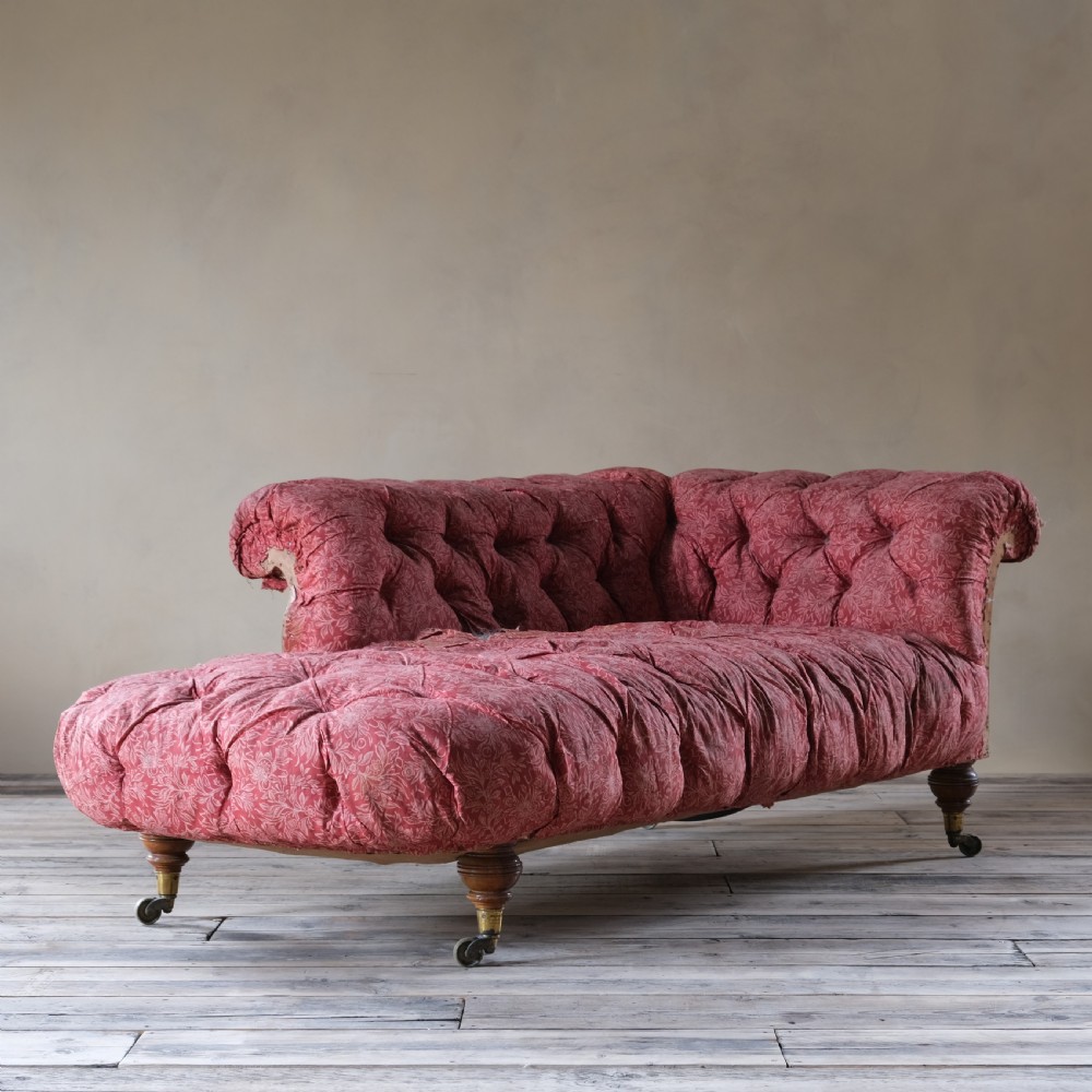 19Th Century Howard & Sons Chesterfield Chaise Lounge View VIII