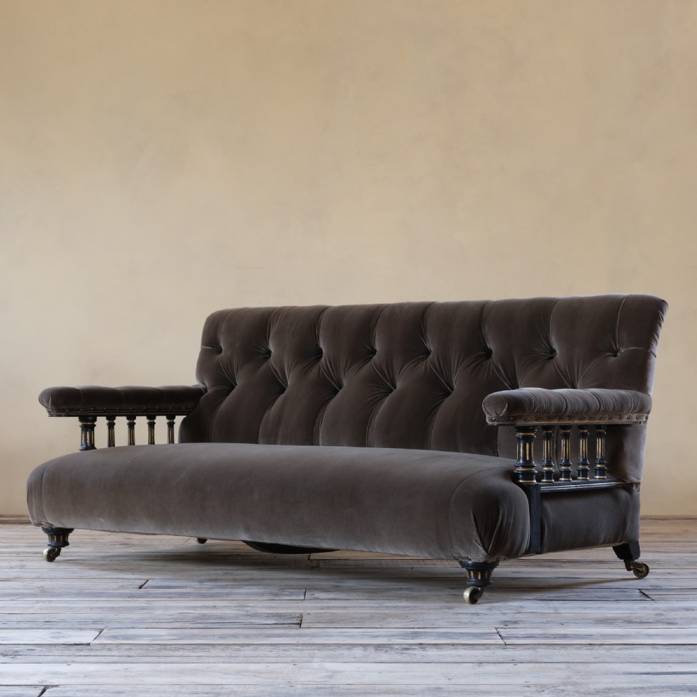Howard and Sons aesthetic movement open arm sofa View IV